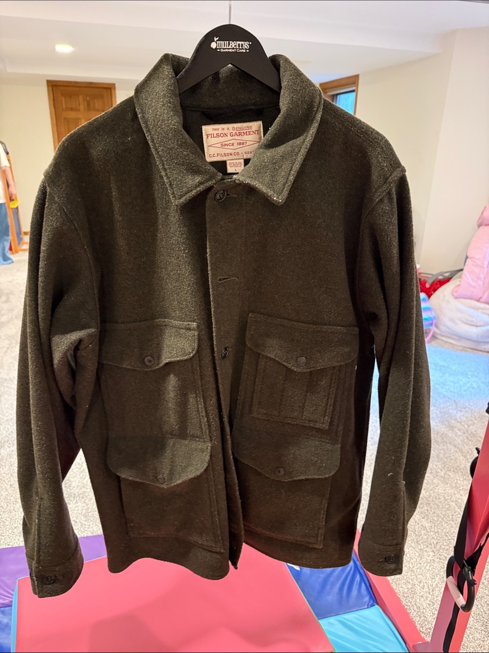 Filson Olive Green Wool Field Jacket